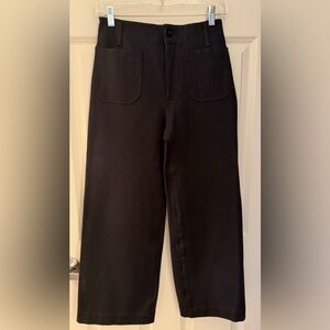 Maeve/Anthropologie The Colette Wide Leg Crop Pants in Black, Size 26